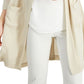 Cardigan feminino Alfani com frente aberta e tecido marrom, tamanho XX-G