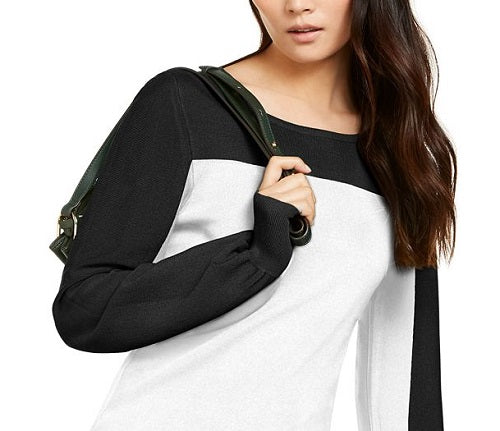 Suéter feminino colorblock da INC International Concepts, preto, tamanho grande