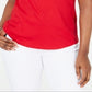Polo Karen Scott de algodão feminino, vermelho, tamanho pequeno