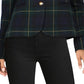 Ralph Lauren Blazer Xadrez Jacquard Feminino Preto Tamanho Pequeno Médio