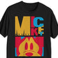 Camiseta masculina Jem com estampa do Mickey e blocos de cores, preta, tamanho grande