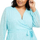 Blusa texturizada feminina Charter Club Plus, azul, tamanho 1X
