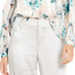 INC International Concepts Top feminino metálico tie-dye camponês branco tamanho extrapequeno
