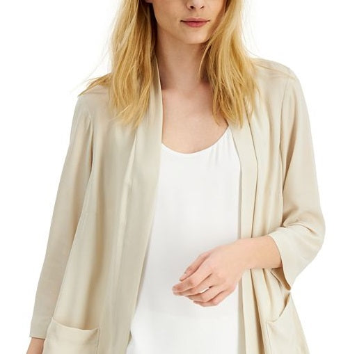 Alfani Topper Feminino Aberto Frente Cardigan Top Marrom Tamanho X-G