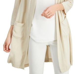 Alfani Topper Feminino Aberto Frente Cardigan Top Marrom Tamanho X-G