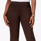Calça feminina justa com controle de barriga e alças finas JM Collection, tamanho pequeno, marrom