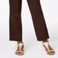 Calça feminina justa com controle de barriga e alças finas JM Collection, tamanho pequeno, marrom