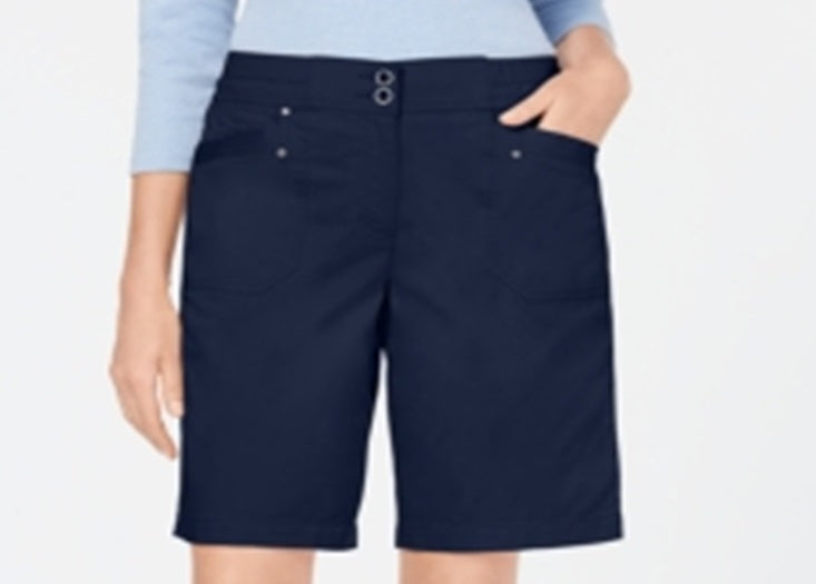 Karen Scott Shorts Skimmer Feminino Azul Tamanho 14 Petite