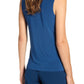 Blusa feminina Anne Klein plissada com decote em V, azul, tamanho XX-S
