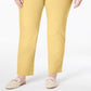 Calça feminina Charter Club Cambridge Tummy Control, amarela, tamanho 20W