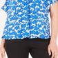 Blusa feminina Alfani estampada manga curta azul tamanho pequeno P