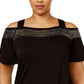 Belldini Top Plus com Ombros Vazados Feminino Preto Tamanho 3X