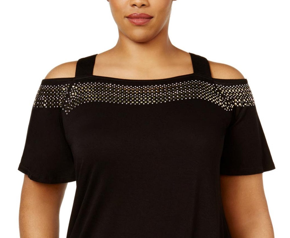 Belldini Top Plus com Ombros Vazados Feminino Preto Tamanho 3X
