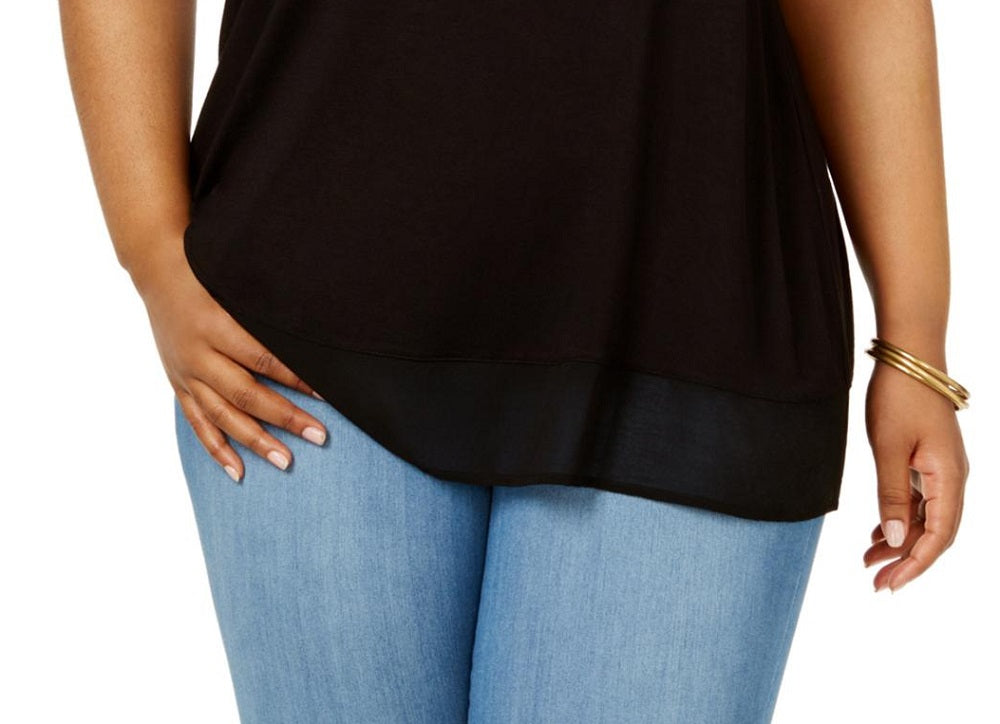 Belldini Top Plus com Ombros Vazados Feminino Preto Tamanho 3X