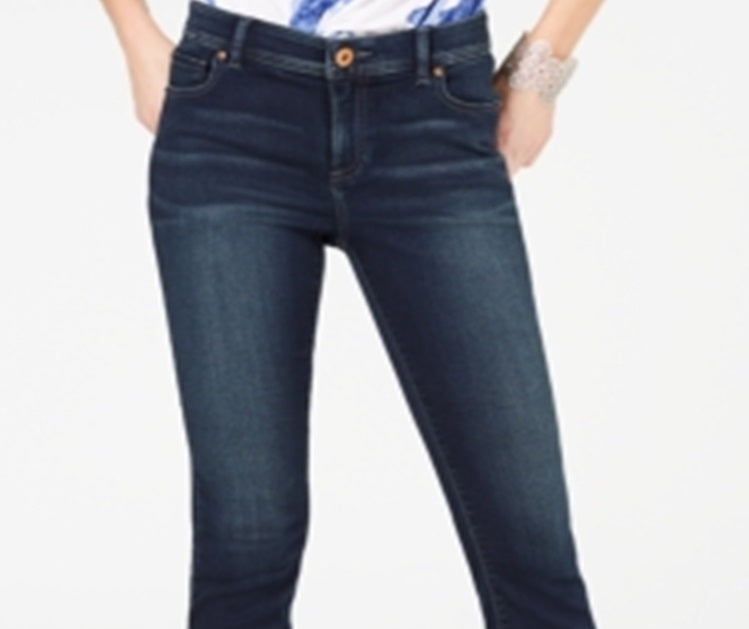 Calça jeans feminina Finity Stretch Cropped da INC International Concepts, azul, tamanho 12