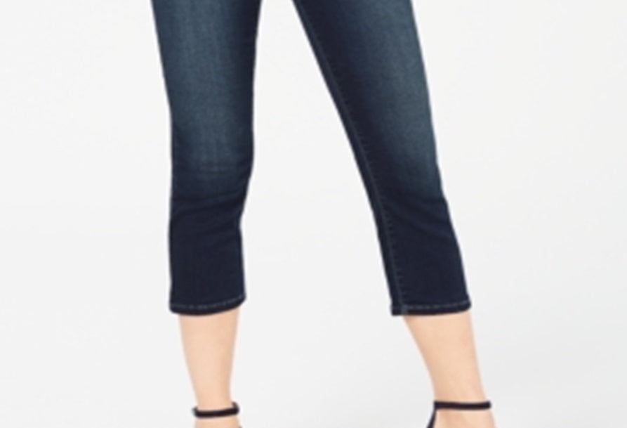 Calça jeans feminina Finity Stretch Cropped da INC International Concepts, azul, tamanho 12