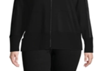 Moletom com capuz fitness feminino Champion, preto, tamanho 3X