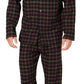 Pijama de flanela xadrez preto masculino Club Room, tamanho XX-G