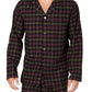 Pijama de flanela xadrez preto masculino Club Room, tamanho XX-G