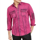 Camisa jeans casual masculina com botões INC International Concepts, rosa, tamanho X-S