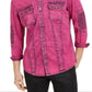 Camisa jeans casual masculina com botões INC International Concepts, rosa, tamanho X-S