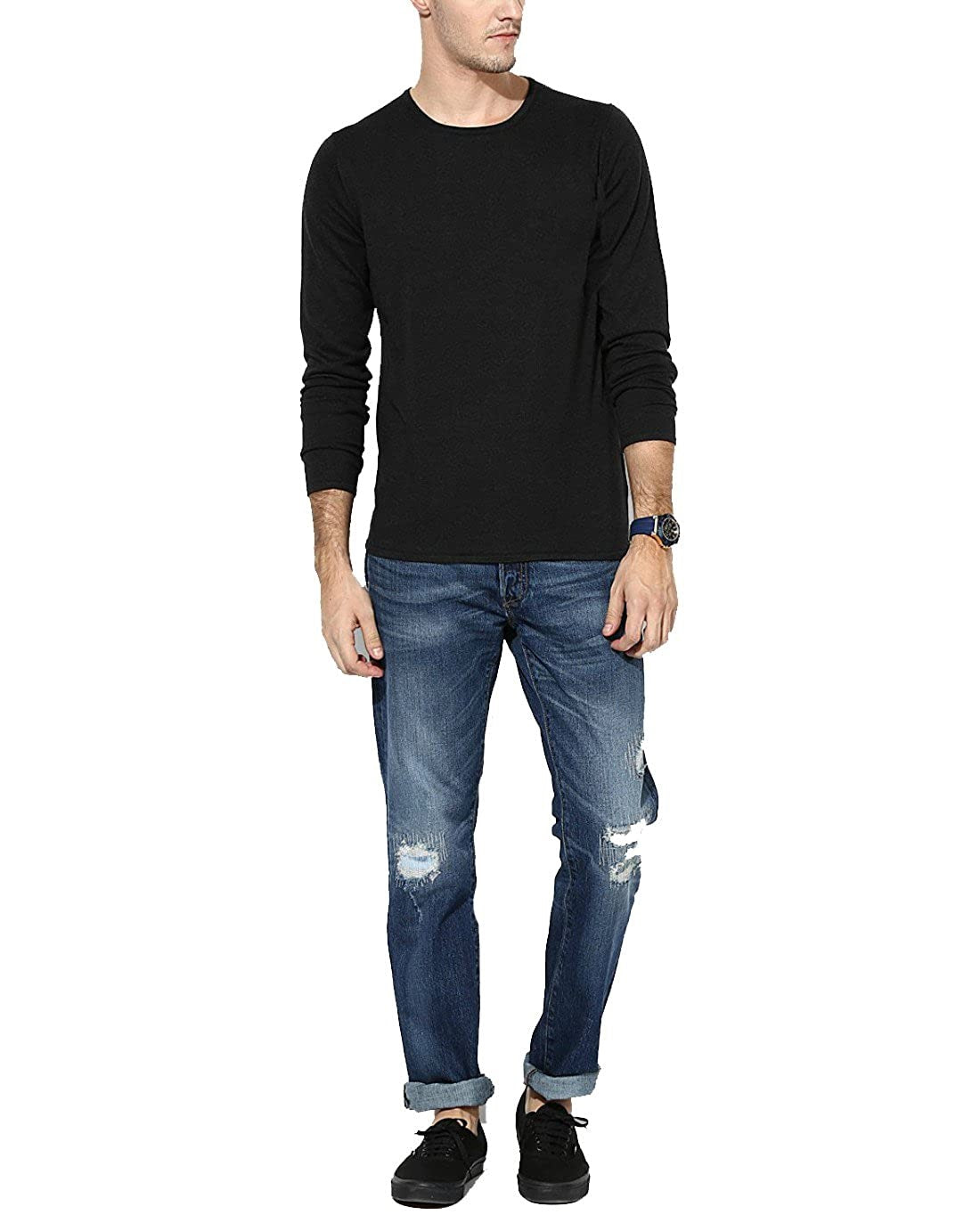 Buffalo David Bitton Suéter Masculino Texturizado Popcorn Preto Tamanho Médio