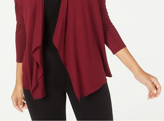 Cardigan feminino Alfani com frente aberta, vermelho, tamanho grande