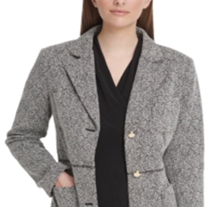 Jaqueta DKNY Feminina Speckled Knit Topper - Cinza - Tamanho 8