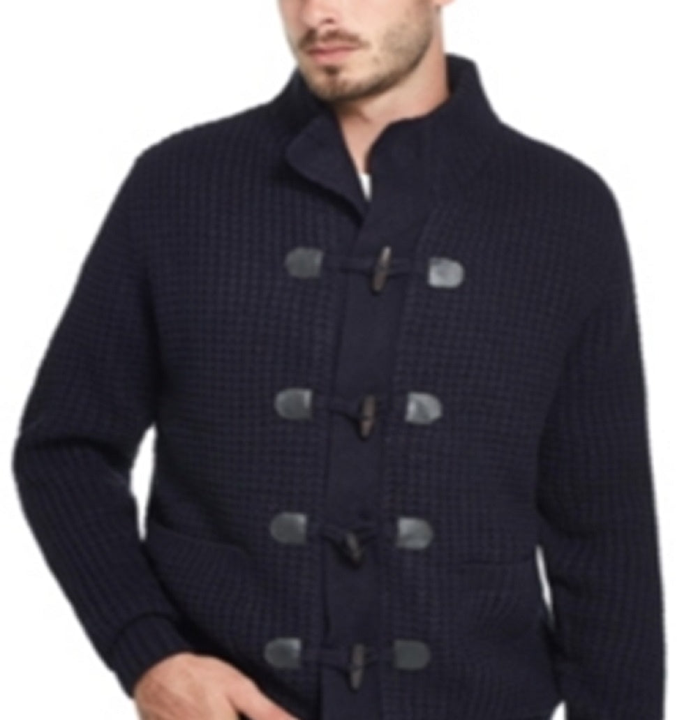 Suéter vintage masculino à prova de intempéries com ponto waffle e aba larga, tamanho XXX-G