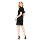 Vestido de festa Calvin Klein feminino, manga curta, comprimento até o joelho, preto, tamanho 14