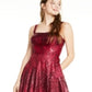 Diga sim ao vestido de baile de formatura com glitter em malha vinho tamanho 7-8