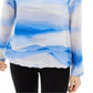 Blusa feminina Alfani listrada com decote redondo, azul, tamanho XX-G