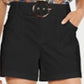 Shorts com cinto feminino INC International Concepts, preto, tamanho 0