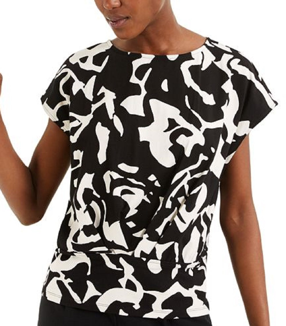 Blusa estampada feminina Alfani preta tamanho X-G
