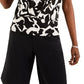 Blusa estampada feminina Alfani preta tamanho X-G