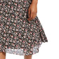 Saia midi floral feminina Maison Jules, preta, tamanho X-S