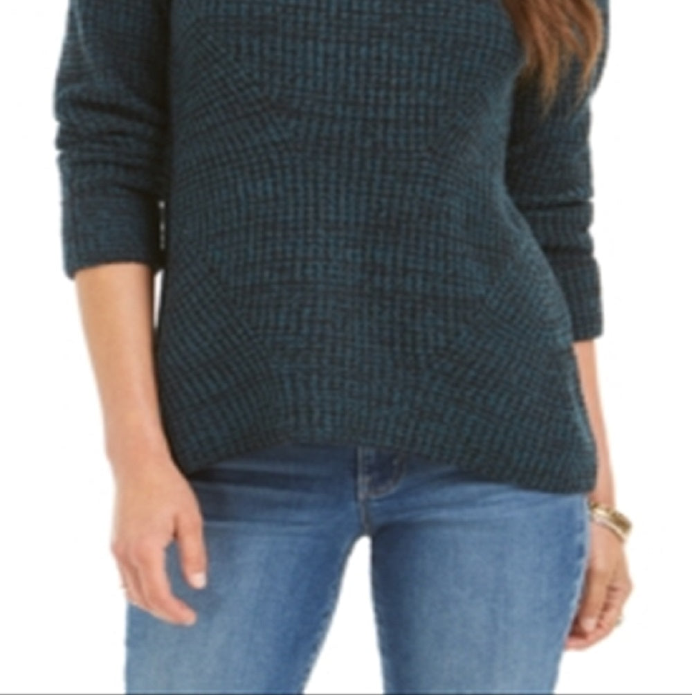 Suéter feminino de gola redonda mesclado estilo &amp; co, verde, tamanho pequeno