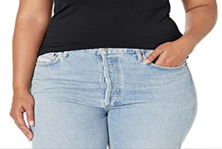 Camisetas femininas Downeast Tops para Essential Tee, pretas, tamanho X-Large