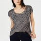 Blusa feminina com estampa animal e lantejoulas da INC International Concepts, cinza, tamanho X-S