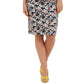 Saia jeans com controle de barriga e estampa floral feminina Charter Club, azul, tamanho 12