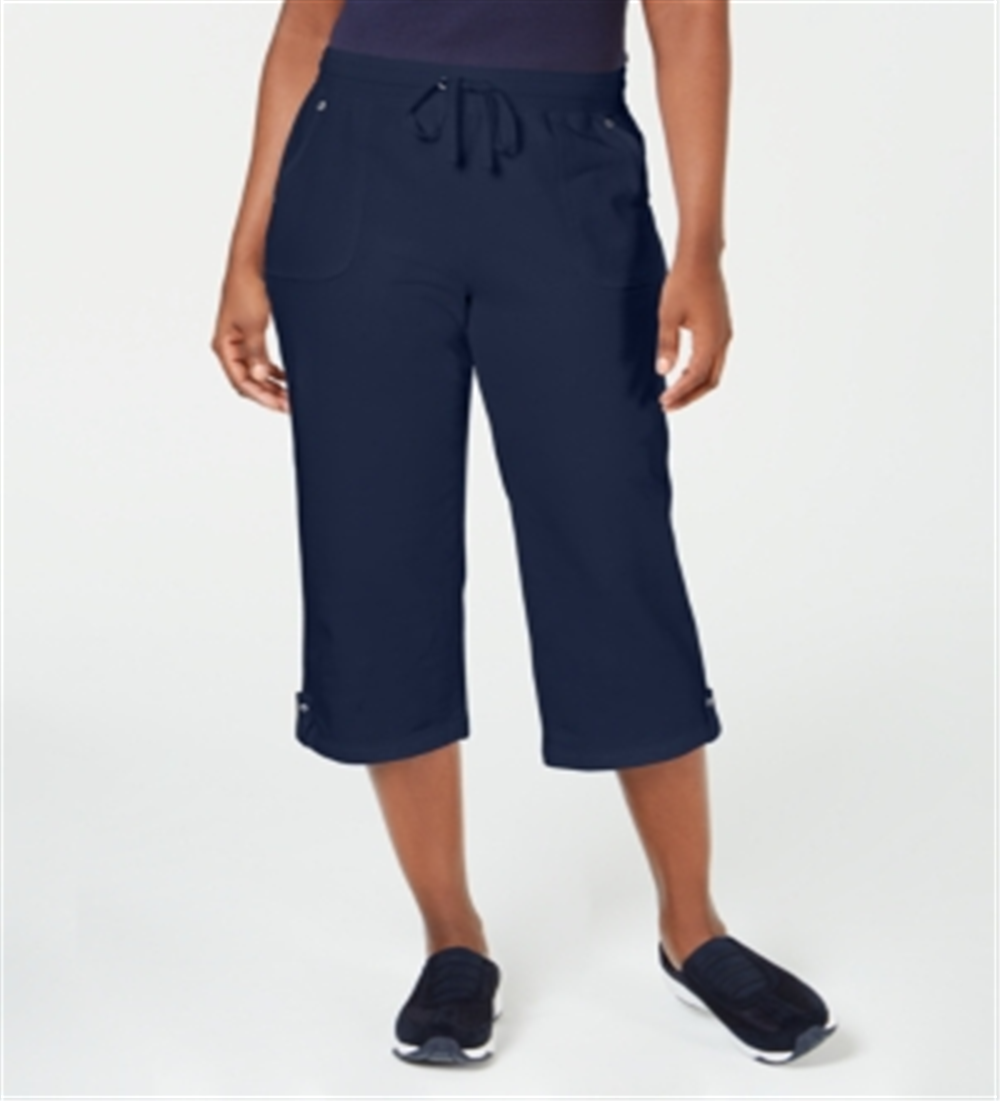 Calça Capri Karen Scott French Terry Feminina Azul Tamanho Pequeno P