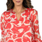 Blusa Alfani Feminina Bold Abstract Top Decote V Laranja Tamanho P
