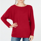 Suéter feminino IINC International Concepts com manga dolman e nervuras, pulôver vermelho, tamanho X-S