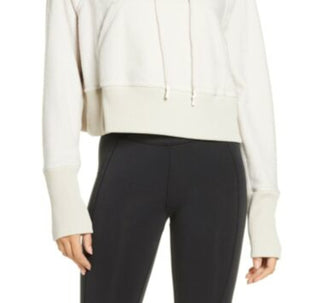 Suéter feminino de manga comprida e gola alta Free People, bege, tamanho pequeno