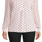 Blusa feminina Anne Klein Beekman com bolinhas e babados, rosa, tamanho grande