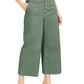 Calças culotte femininas INC International Concepts com botões, verde, tamanho 14