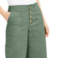 Calças culotte femininas INC International Concepts com botões, verde, tamanho 14