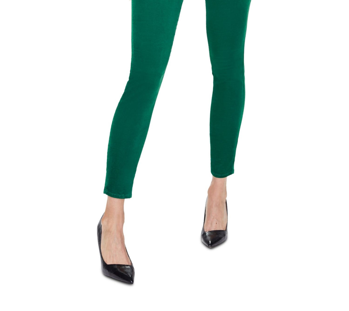 Calça skinny com bolso e zíper NYDJ feminina, tamanho 6, verde