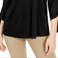 Blusa feminina Alfani com punho e gravata, preta, tamanho X-S