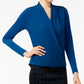 Top Alfani Feminino Petite Surplice Azul Tamanho Petite Pequeno